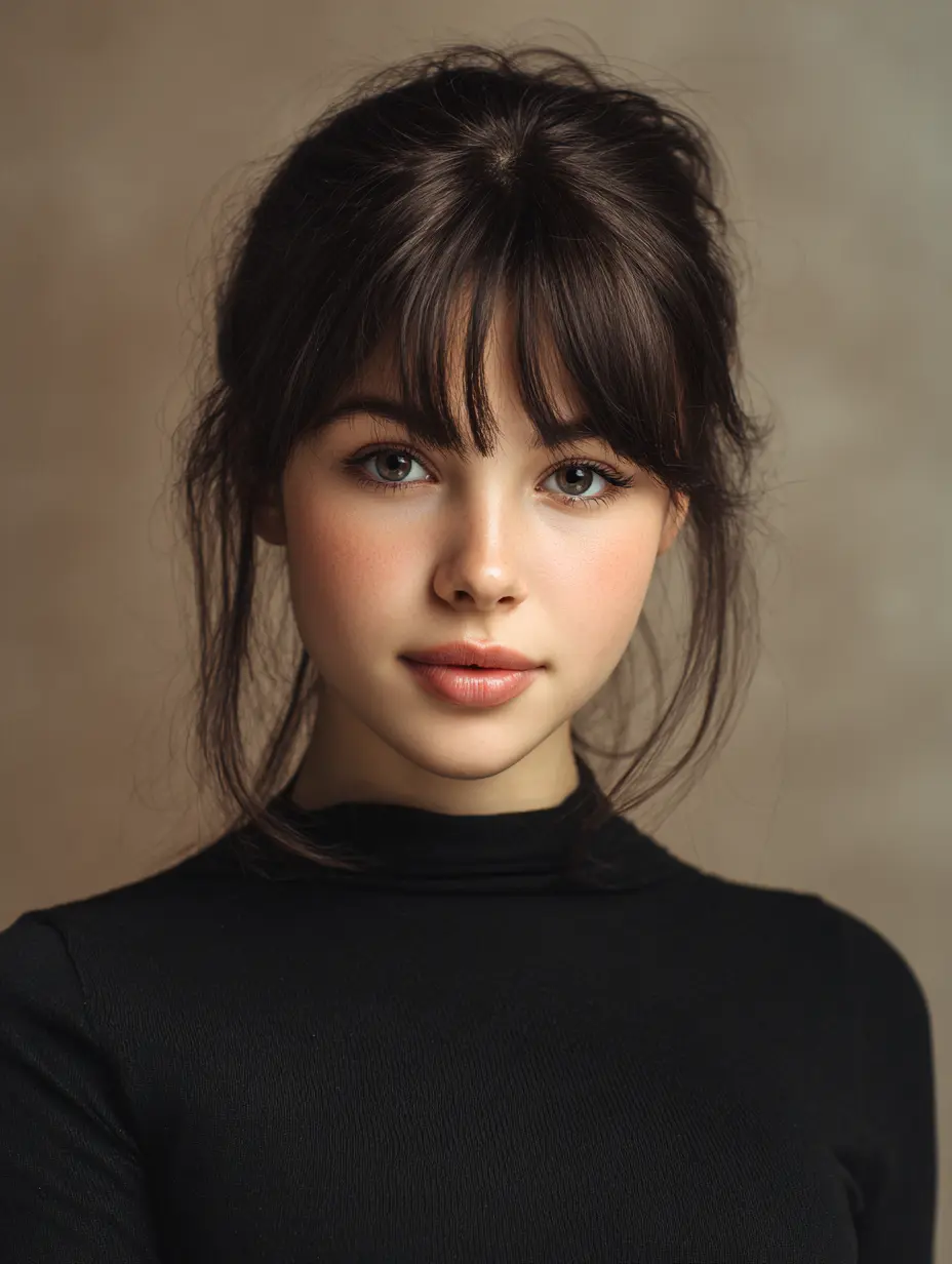 Žena s okruglim licem i mekanim dugim uvojcima – primjer frizure prema obliku lica koja vizualno izdužuje lice.