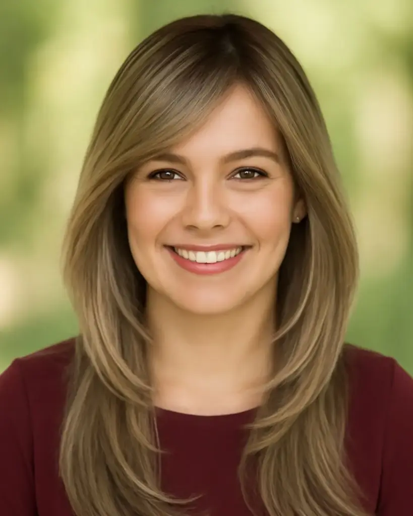 Dugi slojevi sa šiškama na stranu koji omekšavaju crte i produžuju kvadratno lice